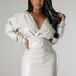 Fashion Women's High Elastic Leather Skirt Dress