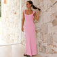 Robe moulante dos nu fendue pour femme