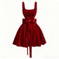 Elegant, Aristocratic Butterfly-print Slip Dress
