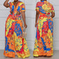 Ensemble haut court imprimé et pantalon large pour femme