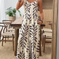 Womens Casual & Elegant V-Neck Jumpsuit With Tropical Leaf Print And Pockets For Women