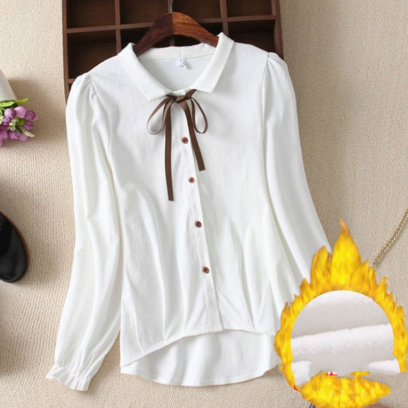 Cute Bow Top With Sweet Lace Long Sleeves