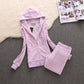 Pure Color Small Feet Plus Size Velvet Women's Casual Suit