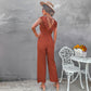 Women's Solid Color Back Straight Jumpsuit