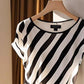 Fashion Black And White Striped Top For Women