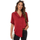 Women's Temperament Solid Color Button-Up Shirt Top