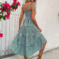 European And American Summer Women's Holiday Striped Spaghetti Straps Dress
