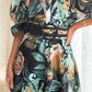 Stylish All-matching Linen Dress With A Chic Print And Lace Trim