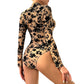 Fashion Flocking Printed Perspective Jumpsuit