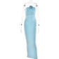 Women's Halter Tube Top Backless Waist Trimming Dress