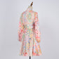 Single-breasted Stand-up Collar Puff Sleeve Waist With Belt Jumpsuit Skirt