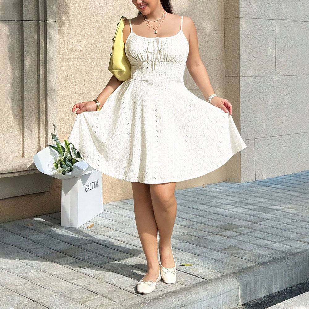 Plus-size Womens Summer White Slip Dress