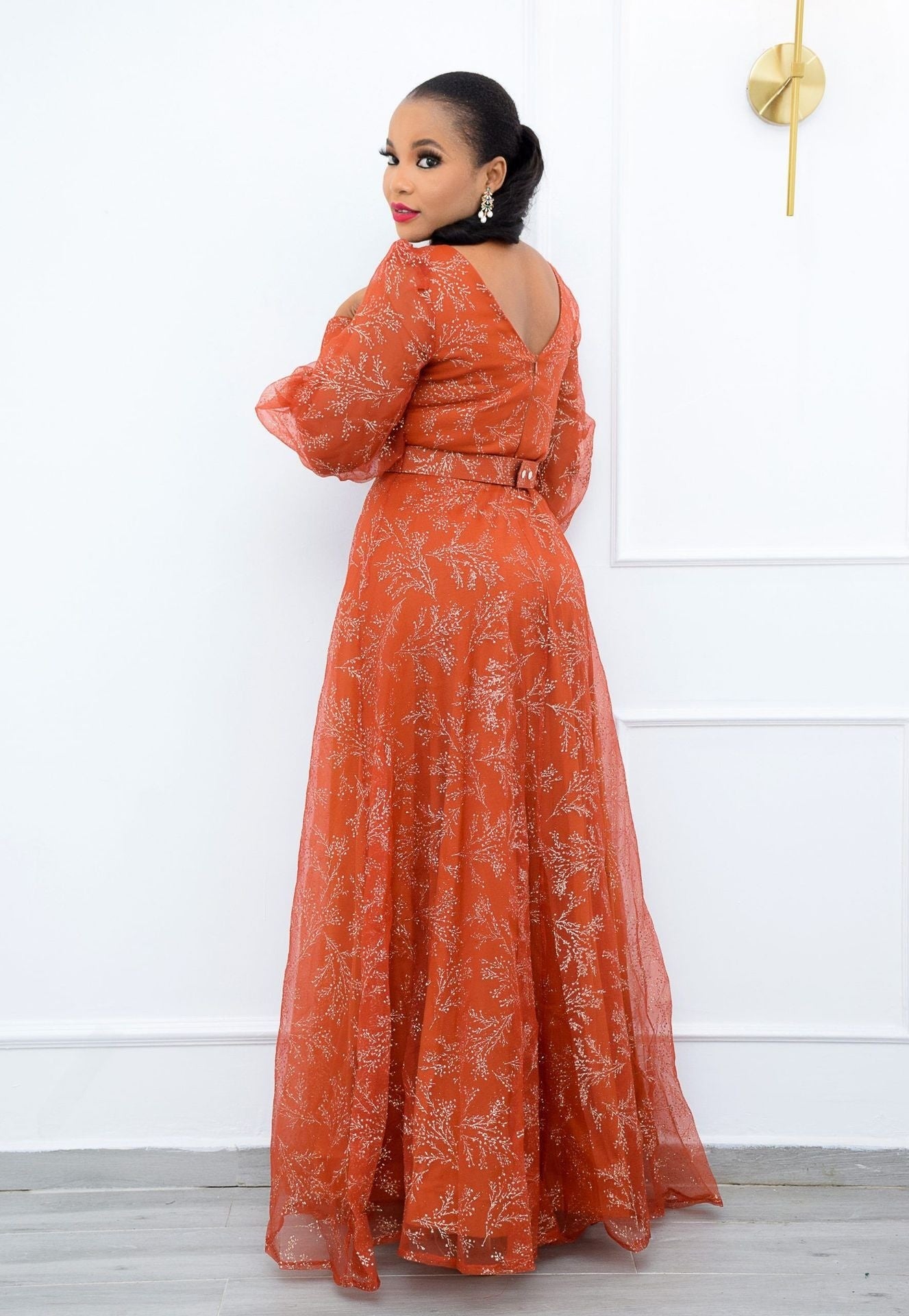 Printed Plus Size Loose High Waist Dress