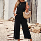 sleeveless top and cropped pants two-piece set