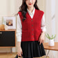 Women's V-neck Twist Knitted Vest