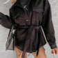 Petite veste parfumée à lacets tendance avec poches