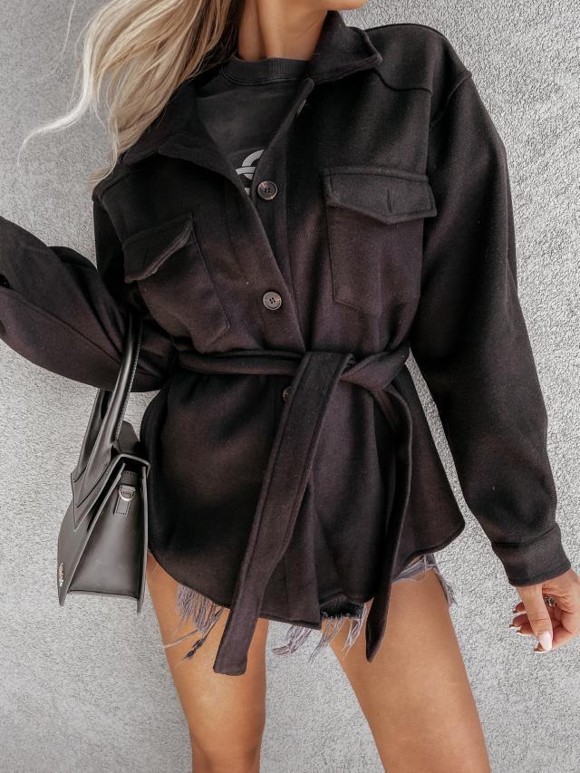 Petite veste parfumée à lacets tendance avec poches