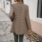 Lady Temperamental Commuter Contrast Color Lapels Button Suit Jacket