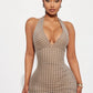 Fitted Waistline Dress With Lace Trim Bodycon Style For Women
