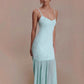 Womens Slim-Fit Stretchy Spliced Bodycon Slip Dress