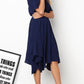 An Irregular Waist Short-sleeved Dress