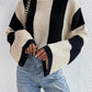 Pull en maille à rayures et col rond pour femme