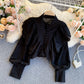 Style Retro Heavy Industry Ruffled Slim Fit All-match Temperament Shirt