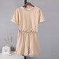 Hirsionsan Summer Cotton Sets Women Casual Two Pieces Short
