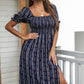 Summer New Style Printed Puff Sleeve Dress