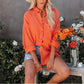 Simple Long Sleeve V Neck Button Ladies Cotton Linen Shirt Women's Clothing