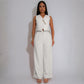 Stylish Minimalist Sleeveless Wide Leg Womens Suit