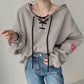 Women's Retro Simple Fashion Versatile Hooded Long Sleeve Sweater