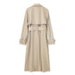 Trench-coat à ceinture ornementale à double rangée de styles européen, américain et français