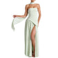 Fashion Backless Tube Top Color Split Dress