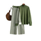 Half Turtleneck Loose Knitted Top Wide Leg Pants Two-piece Set