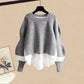 Women's Casual Fashion Fake Two-piece Top Slim Fit Skirt Two-piece Set