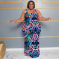 Plus-size Women's Summer Casual Long Sleeveless Digital-print Dress