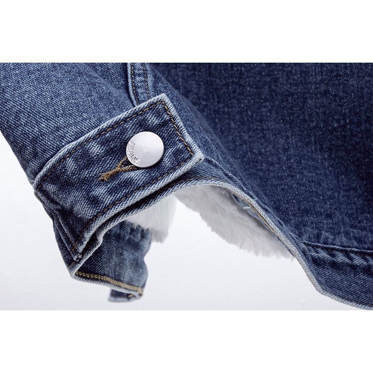 New Denim Vest Fleece-lined Thickened Slim Fit Hooded Cotton Jacket Warm Top Fashion