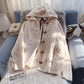 Horn Button Hooded Twist Sweater Jacket