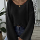 Women's Simple Loose Off Shoulder Off-the-shoulder Flared Sleeves Sweater