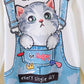Haut à manches longues pour petite fille, motif chaton mignon, cadeau pour enfants, fête