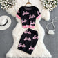 Celebrity Ice Silk Knitted Skirt Small Fragrant Two Piece Set