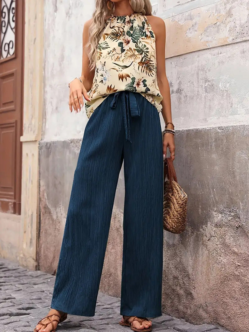 Sleeveless Top And Trousers Advanced Two-piece Suit