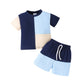 Spring And Summer Boys' Multicolor Stitching Round Neck Short-sleeved