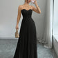 Women's French Tube Top Solid Color Waist Tight Elegant Dress