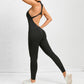 Combinaison de yoga zippée sans manches, effet gainant, extensible, gainante, pour le sport, le levage des fesses, tenues tendance pour femmes