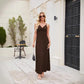 Womens Solid-Color Strap Casual Dress