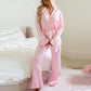 Simple Style Pleated Satin Casual Suit Women