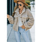 Manteau d'hiver en laine kaki pour femme, épais et chaud, à manches longues