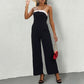 Womens Spliced Strapless Sleeveless Jumpsuit